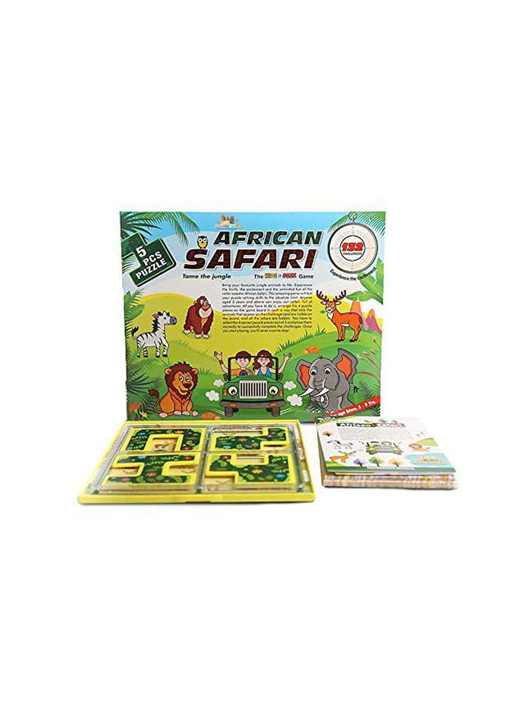 African Safari Brain Game – 132 Animal Puzzles, 5 Difficulty Levels, 5 Puzzle Pieces | IQ & Problem-Solving Game for Kids-image-0
