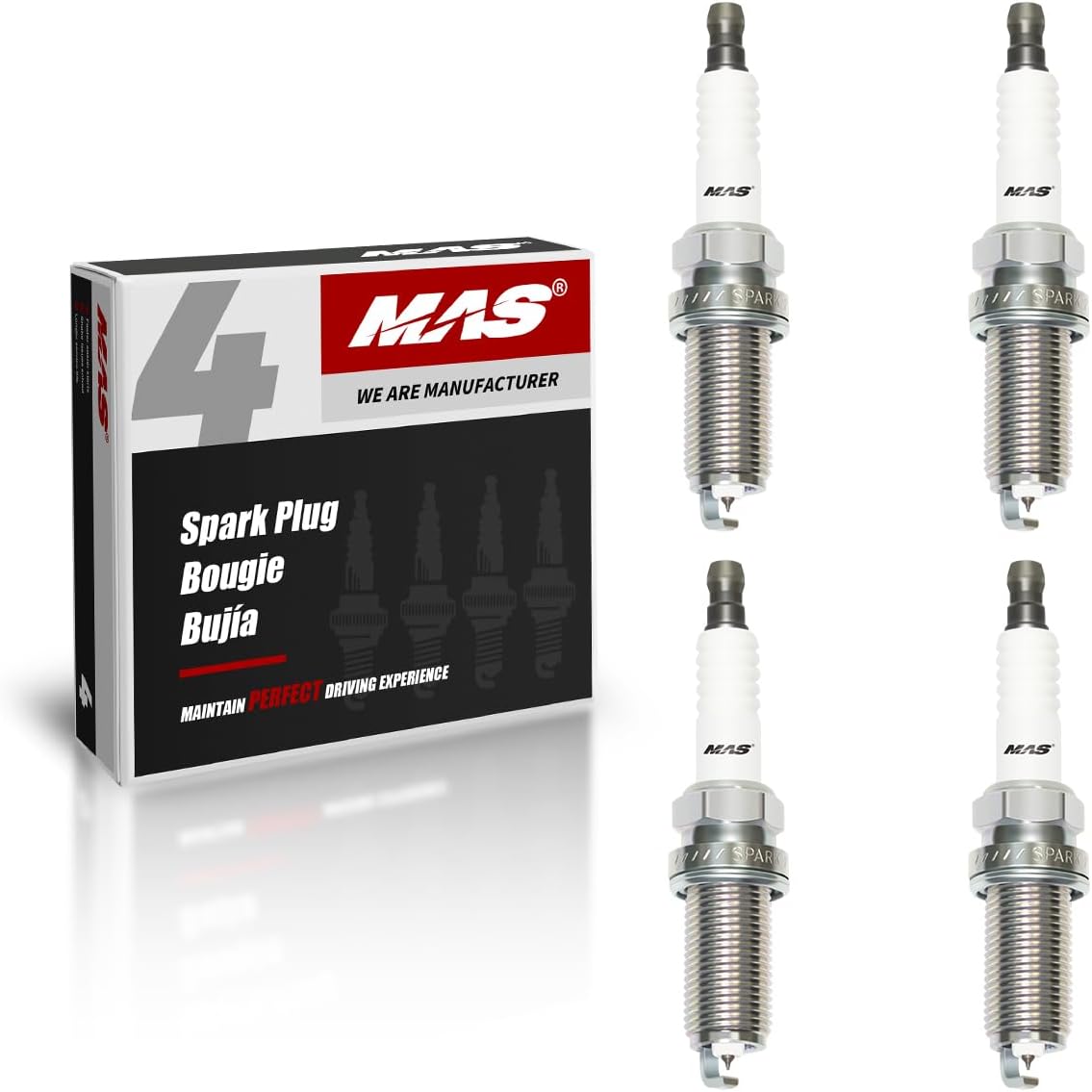 MAS Set of 4 Iridium Spark Plugs Compatible with 4469 Jeep Cherokee Chrysler Dodge Challenger Hyundai Nissan Altima Toyota Replacement XP5325 LFR5AIX11 BY481LFR5A 4703 MZ602090 9609 5343 4704 3417