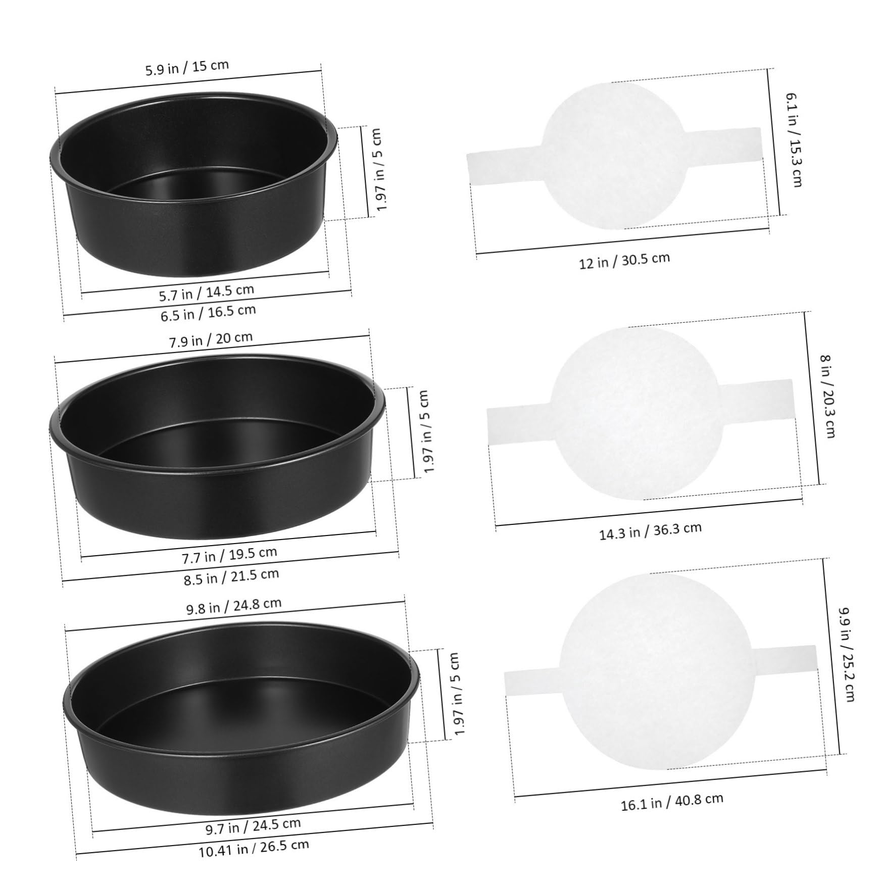 Luxshiny 3 Pezzi Pani per Torte Rotondi Antiadherenti con da Forno Pani per Torte per Preparazioni Facili e Versatili Cucina e