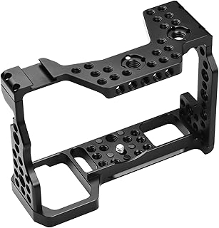 Gaiola De Câmera,Sailsbury Substituição de gaiola de vídeo de liga de alumínio de gaiola de câmera para câmera sem espelho A7M3 A7R3 A9 com montagem de sapata fria furos de parafuso de 1/4 de polegada