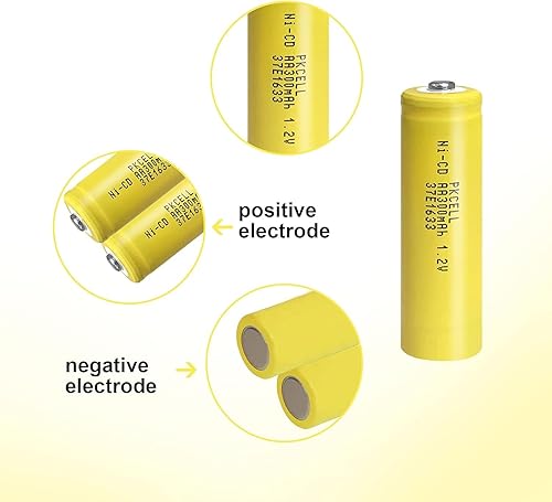 Miniatura 5 de PKCELL Paquete de 4 pilas recargables AA 1.2V 300mAh NICD con botón superior para luces solares (4 unidades)