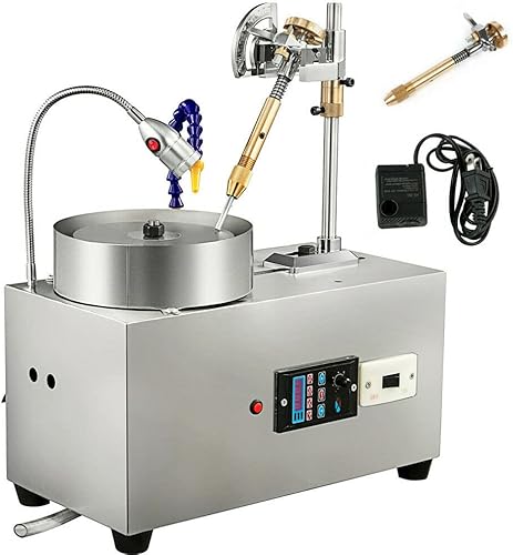 Miniatura 1 de Máquina de facetado de gemas de 110 V, pulidora de jade, pulidora de rocas ajustable de 3000 rpm, pulidora de ángulo de joya con manipulador