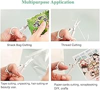 Vista 2 de 5 mini tijeras plegables en colores pastel con tapa de seguridad, pequeñas tijeras telescópicas de acero inoxidable portátiles Pokect Little Travel