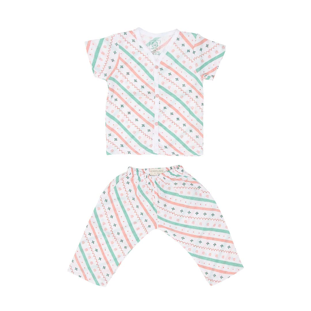 A toddler thing 100% Organic Muslin Sleepsuit | Top & Pants | Night Suit for Boys & Girls | Sleepwear Baby Products | Night Wear Rompers | Full Cover Dress