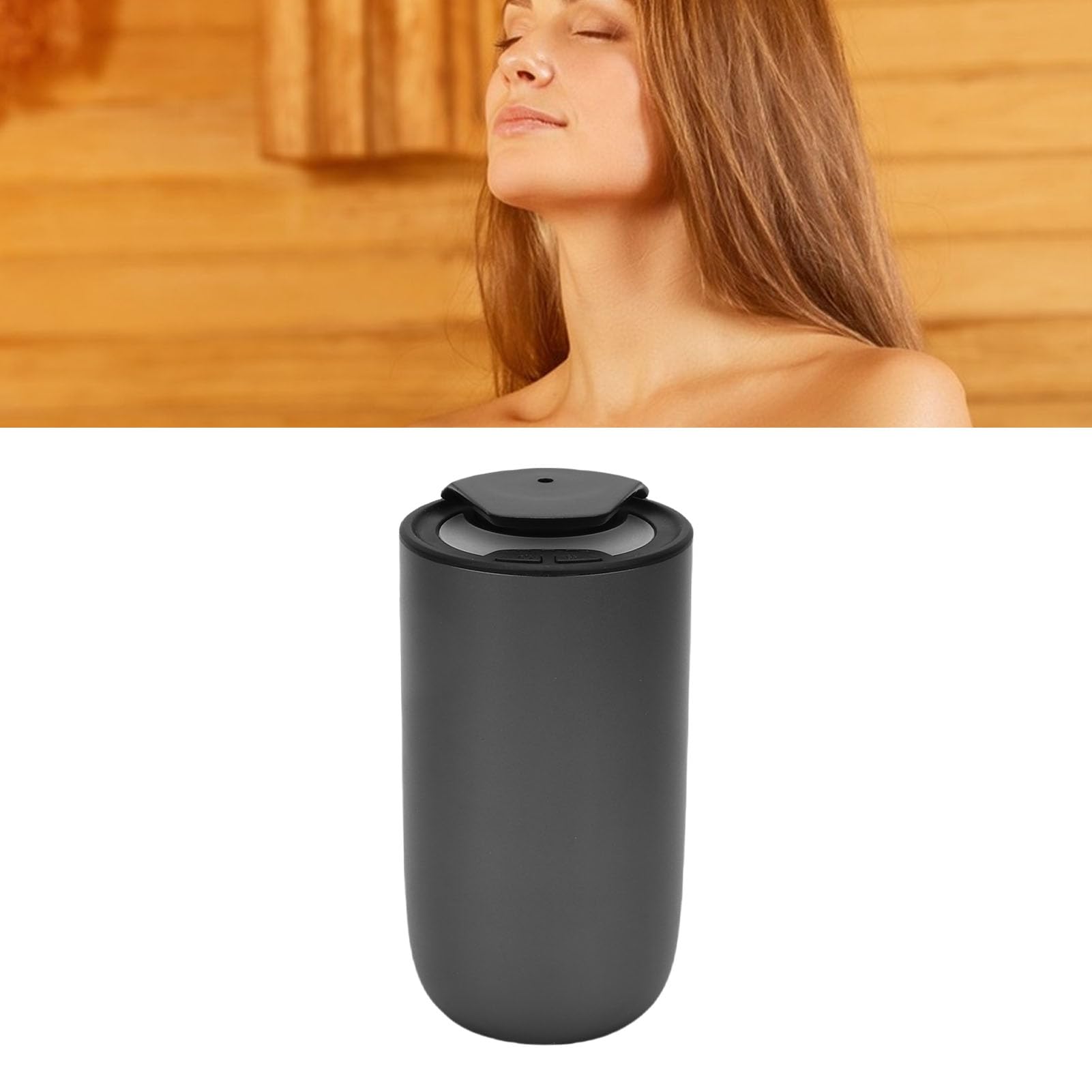 Haofy Difusor de Aceites Esenciales sin Agua, Difusor de Aromaterapia Portátil, Aleación de Aluminio, Diseño a Prueba de Fugas de bajo Ruido para Viajes en Coche, Oficina en Casa (de Negro)