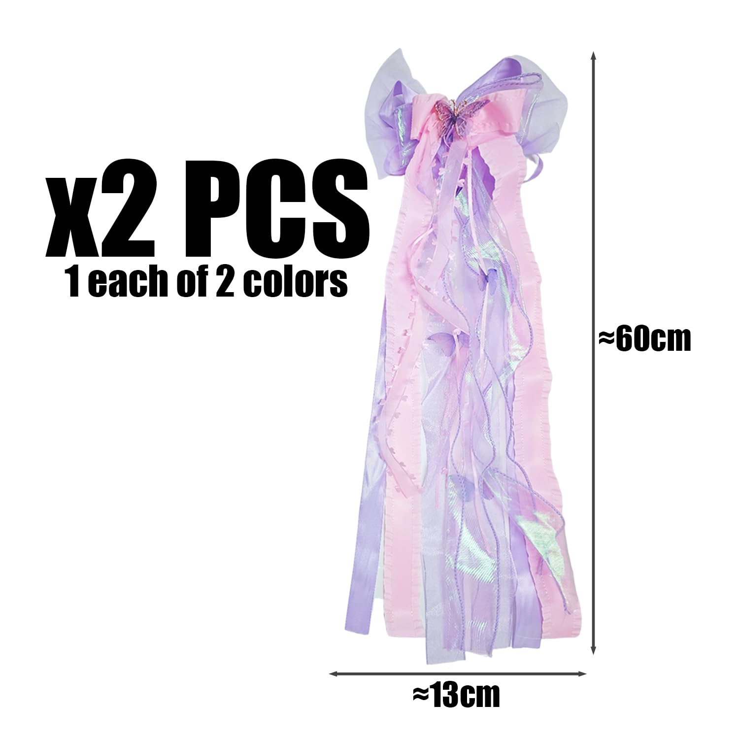 2 Long Streamer Bow Hairpin, Ele Hair Accessories, Hair Styling Accessories, Suitable For Daily Outfits And Party Outfits - Image 2