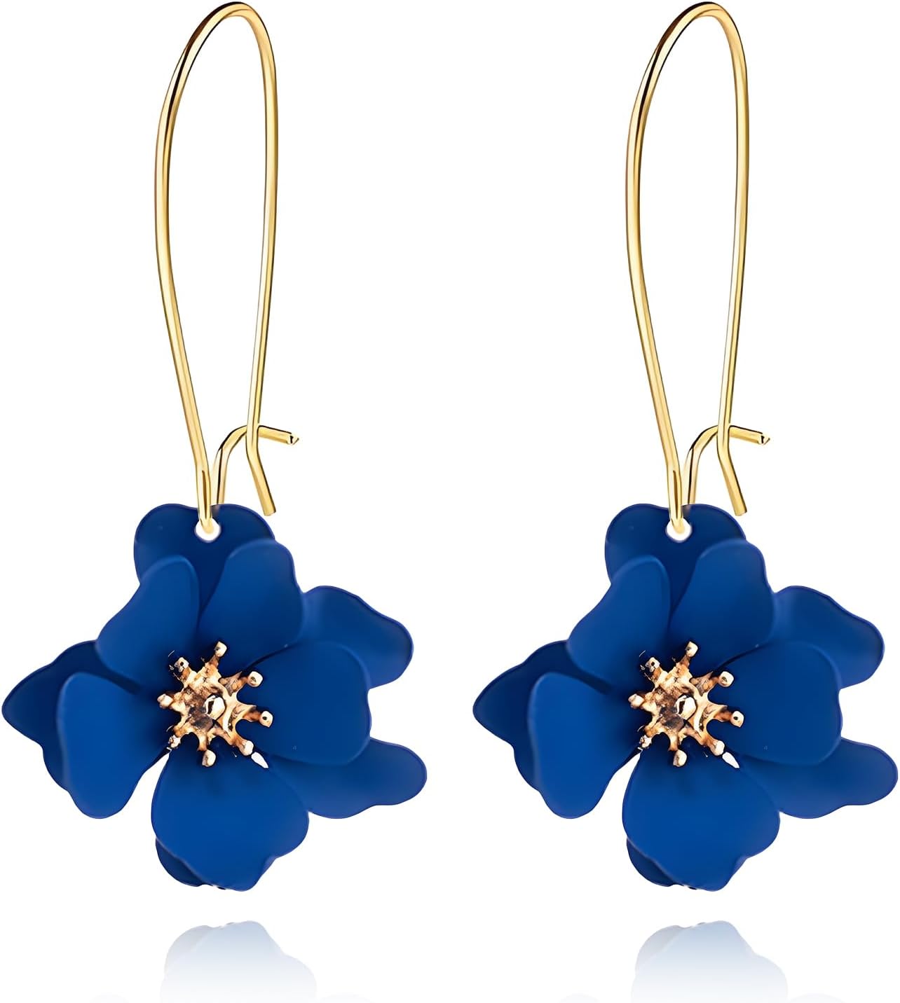 Handmade Boho Flower Earrings for Women Statement Exaggerated Layered Floral Petal Earrings Lightweight Bohemian Daisy Flower Earrings Tropical Hawaiian jewelry