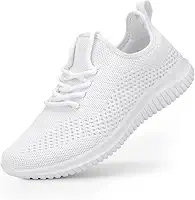 Tênis sem cadarço para mulheres, tênis de caminhada, antiderrapante, leve, respirável, tênis de corrida confortável, A- Branco, 10