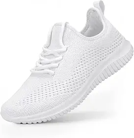 Tênis sem cadarço para mulheres, tênis de caminhada, antiderrapante, leve, respirável, tênis de corrida confortável, A- Branco, 10