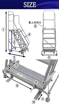 高級華台 Amazon.co.jp: 高所作業台 作業用踏台 高さ129cm 5段 耐荷重