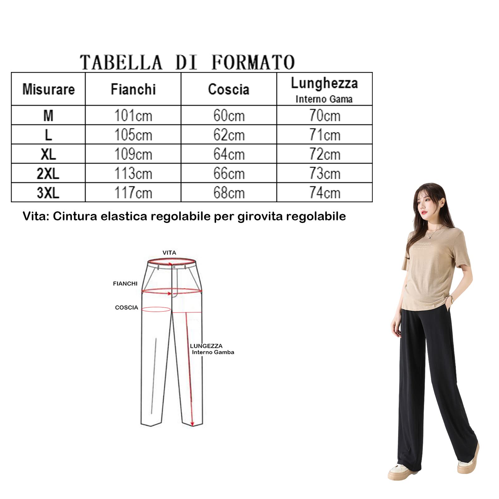 Pantalones de maternidad para mujer, pierna ancha, seda de hielo, frescos, cómodos, cintura elástica, ajustable, talla grande