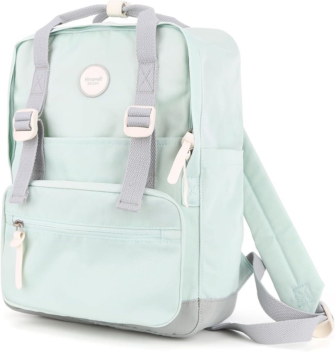 himawari Laptop Backpack for Women, 14.9 Inch,Large Capacity College Bookbag for School, Waterproof Casual Daypack for Travel-1088-04#Grey Blue