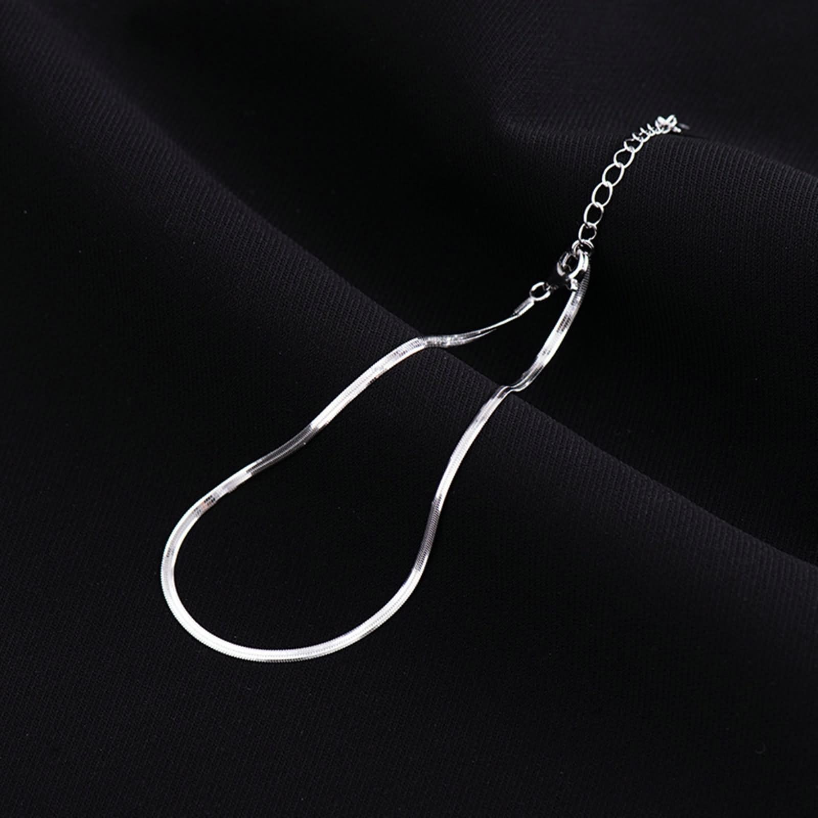 Cavigliera da uomo, in argento 925, a serpente, 24 cm, Argento sterling, Senza Gemstone