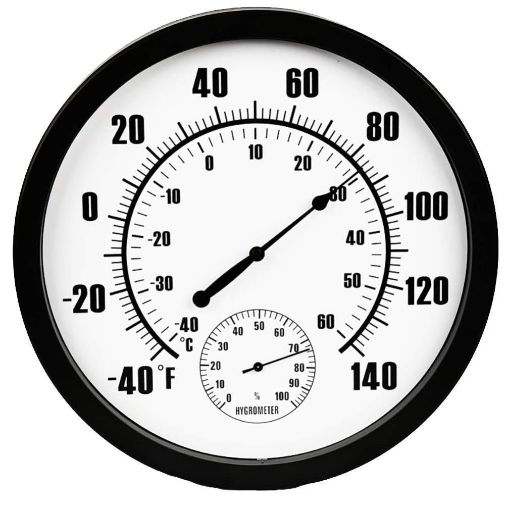 2 in 1 Outdoor Thermometers, Home Pointer Type Weather Station Thermometers 10 Inches Large Screen Accurate Measurement Readings Suitable for Outdoor Garden