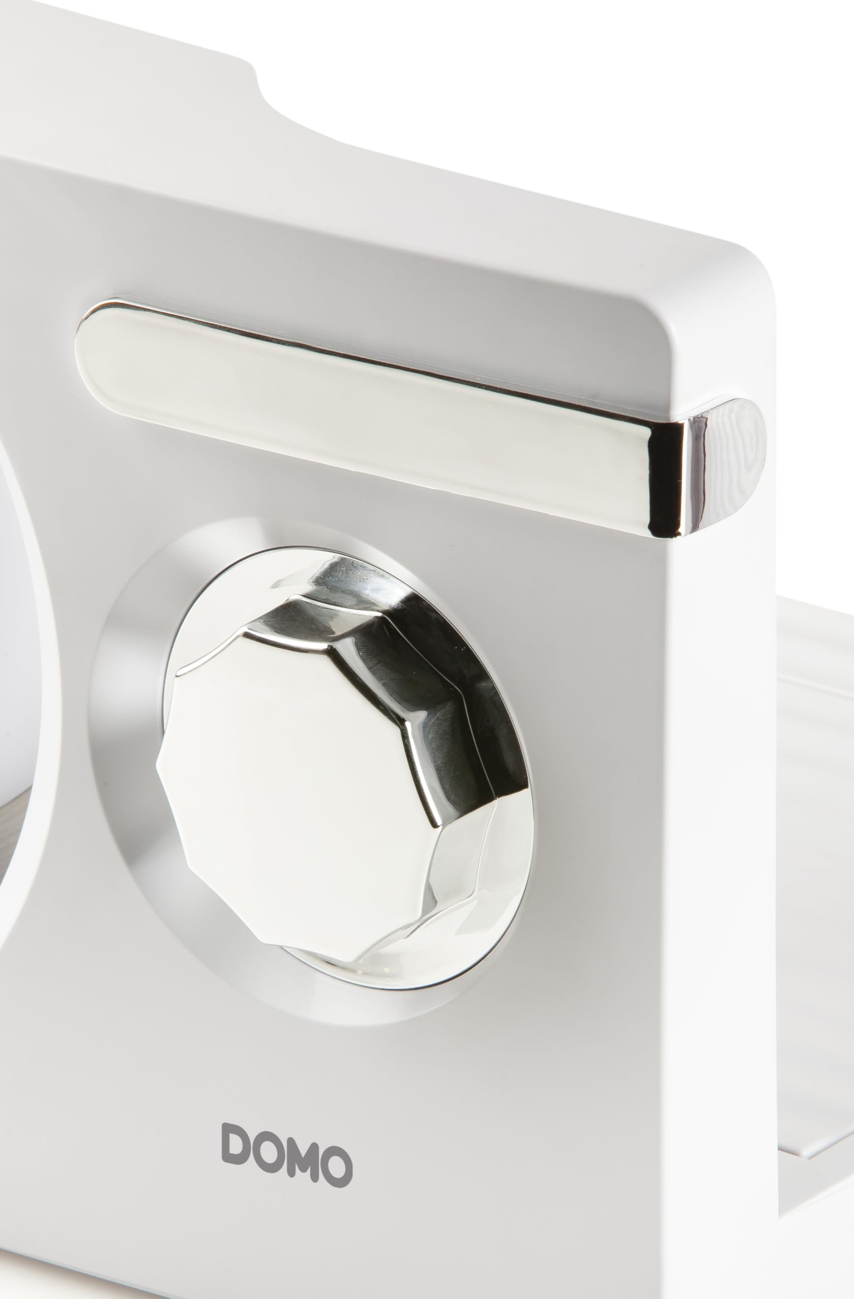 DOMO DO523S Trancheuse Electrique Ø 17 cm - 0 à 15 mm - Moteur silencieux DC de 120 W - Blanc