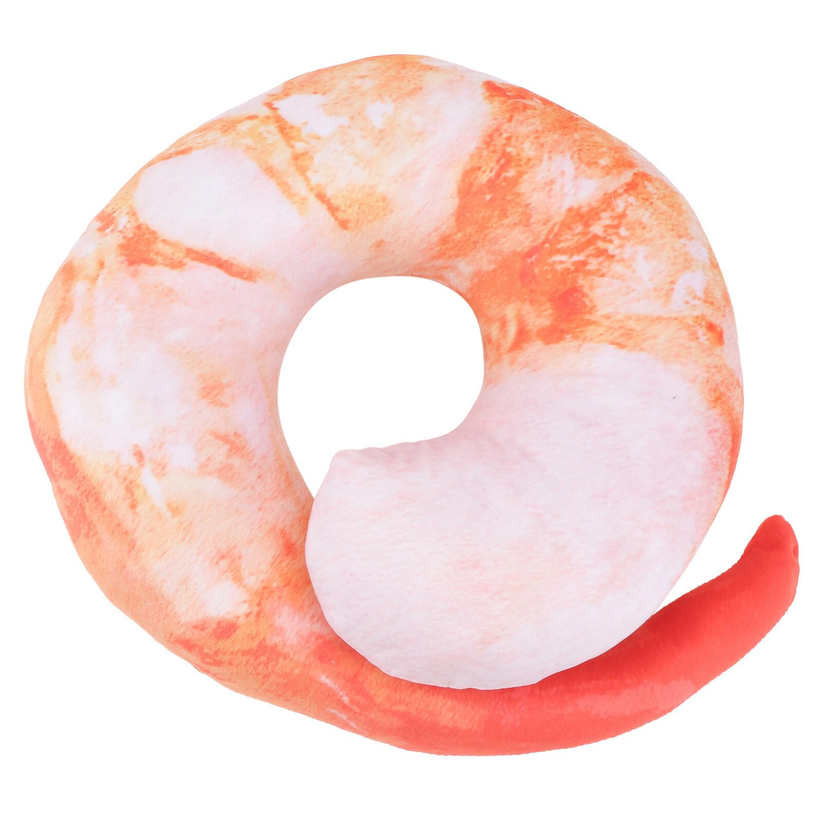 Veemoon Funny Shrimp Pillow Creative Food Pillow Realistic Shrimp Cushions Plush Neck U-Shaped Travel for Home Office Travel (15.7inch)