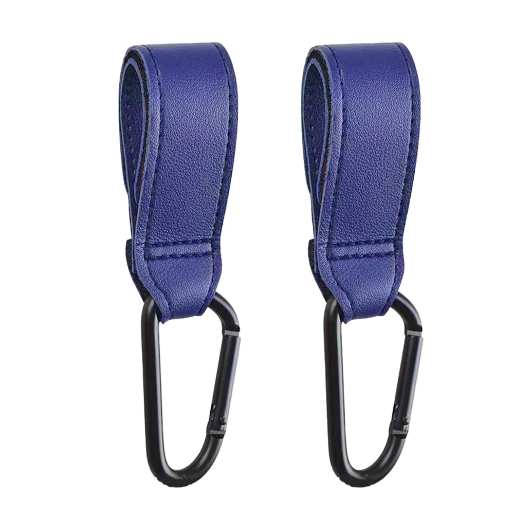 NUZAMAS Pack of 2 Pram Hook Clips Buggy Clips Carrier Pram Hooks Stroller Hooks Pram Clips Pram Hooks for Bags Hooks for Diaper Bag Mommy-Bag Pushchair Accessory Blue