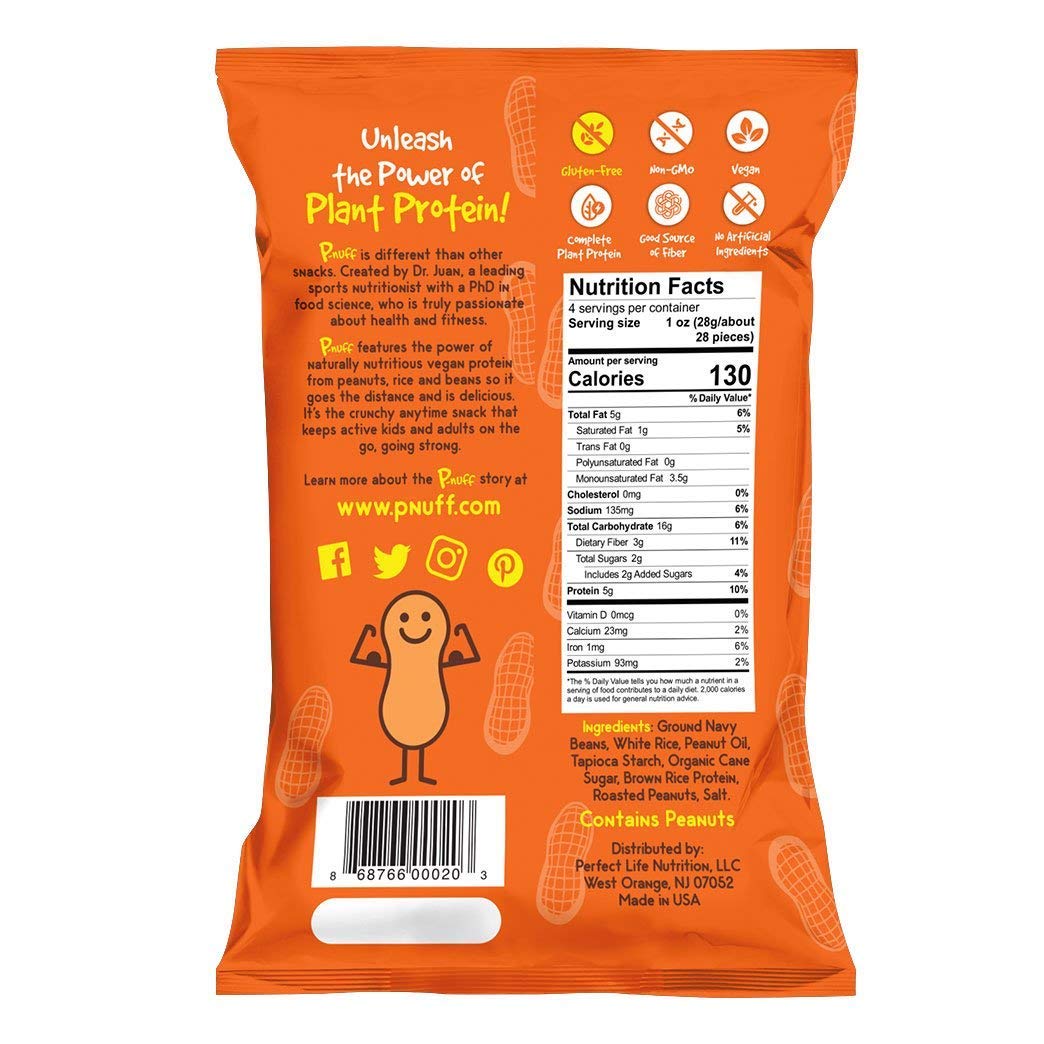 Pnuff Crunch Baked Peanut Puffs Healthy, Low Carb Peanut Butter Puffs, Complete Vegan Protein