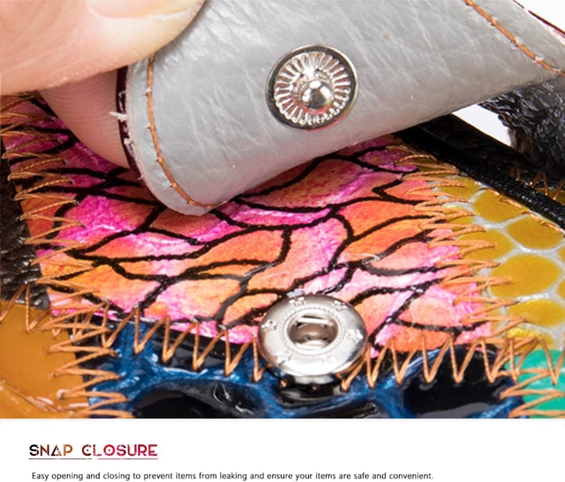 [AMVIKS] 女性 マルチカラー 財布 本革 カード ホルダー オーガナイザー 財布 モデル ステッチ バッグ ウォレット フラ