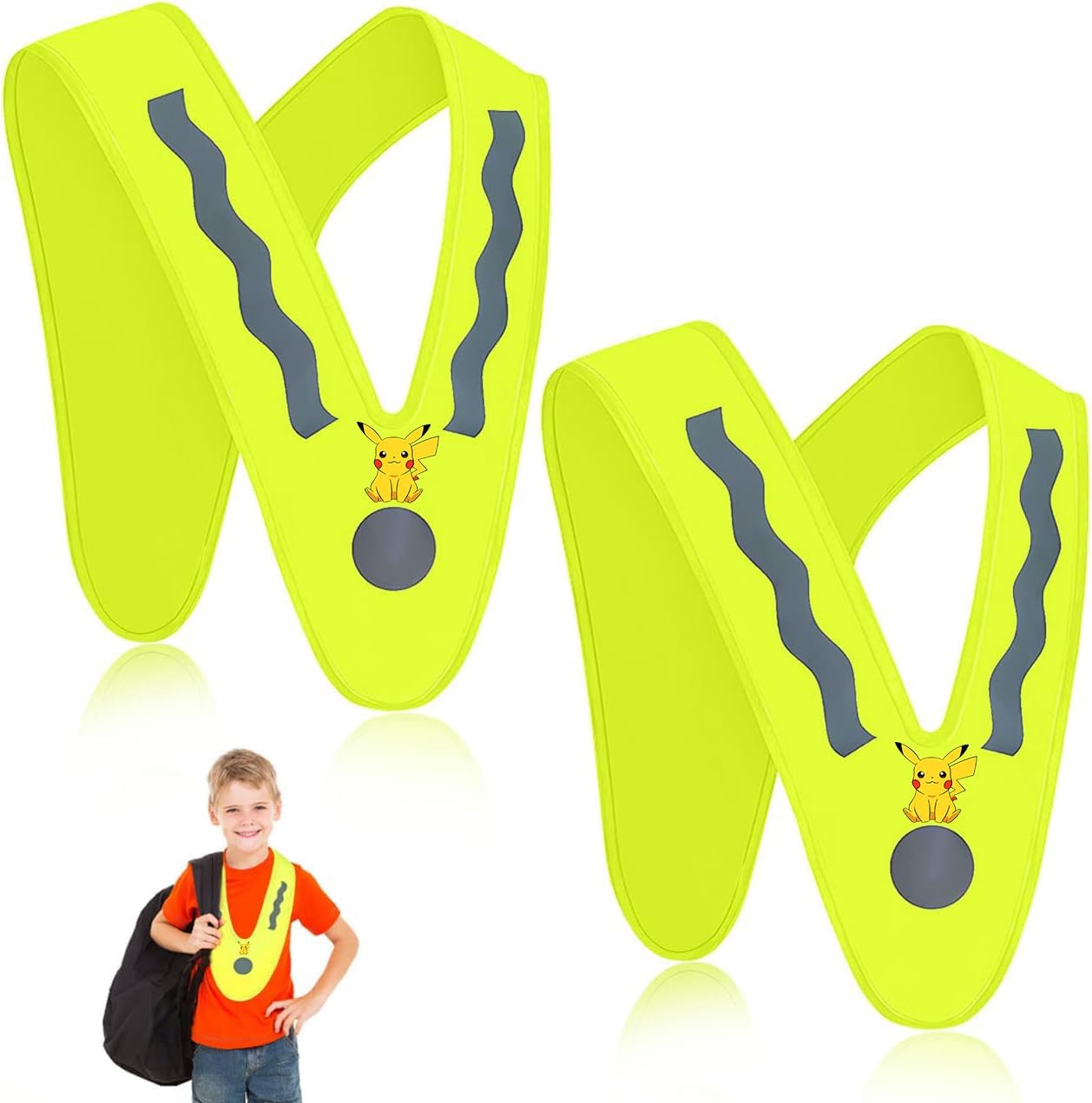 QIMMU Warnwesten Kinder - 2 Stück Reflektierende Sicherheitswesten Mit Motivationssprüchen