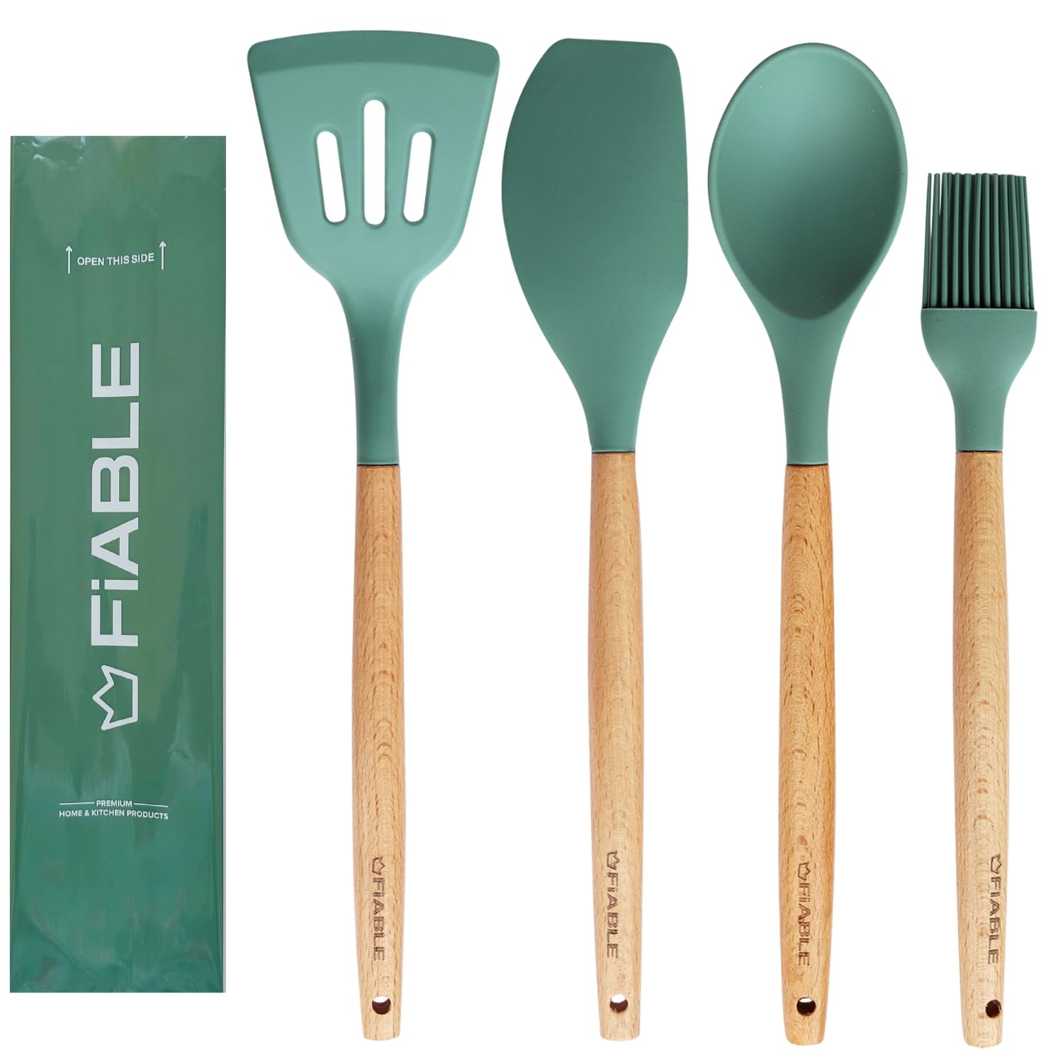 FiABLE Premium Silicone Spatula Set of 4 for Non Stick pan, Spatula Set of Cooking - Heat Resistant, FDA Certified - Hybrid Combo of 4 Green (B0CNTNNNP7) Amazon Price History, Amazon Price Tracker
