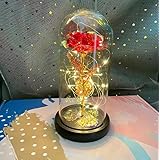 Demanca バラ 造花 Lechin 24Kゴールドローズ 枯れない花 金メッキローズ LEDライト付き電池式 薔薇 花束 プレゼントバレンタインデー 母の日 誕生日 結婚記念日 クリスマス 新年 お祝いに適用 彼女への贈り物プレゼントクリスマスプレゼントお正月プレゼントです (G)
