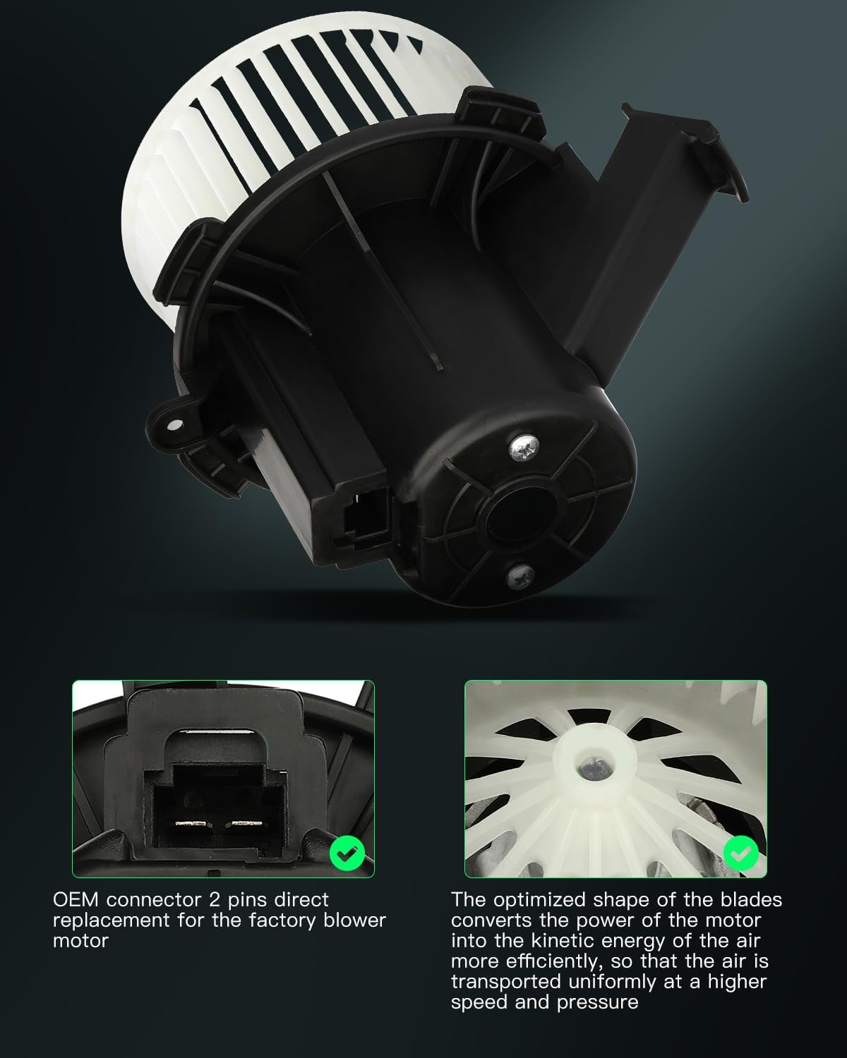 Air Conditioner Blower Motor Fits for 2008 2009 2010 2011 2012 2013 2014 2015 2016 for Smart fortwo, 4518300108 HVAC Blower Motor Fan Assembly
