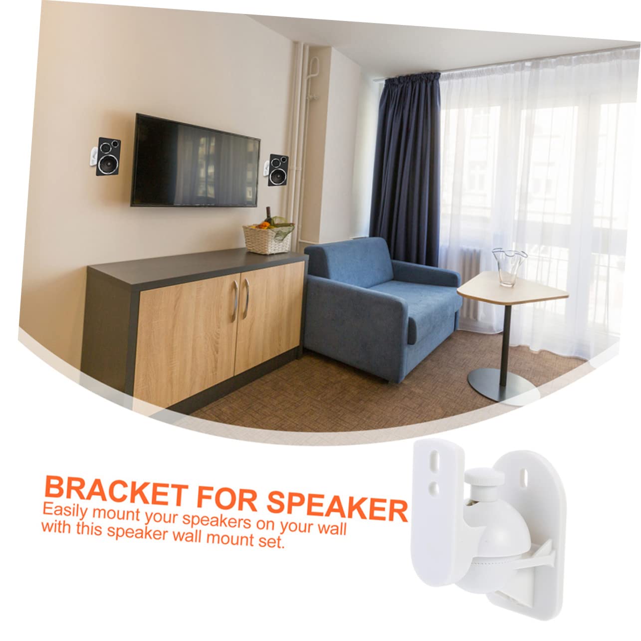 Homoyoyo 4 pièces Support Mural pour Enceintes Supports Ajustables Rotatifs pour Montage Mural Brackets Pratiques et Durables pour Enceintes Murales