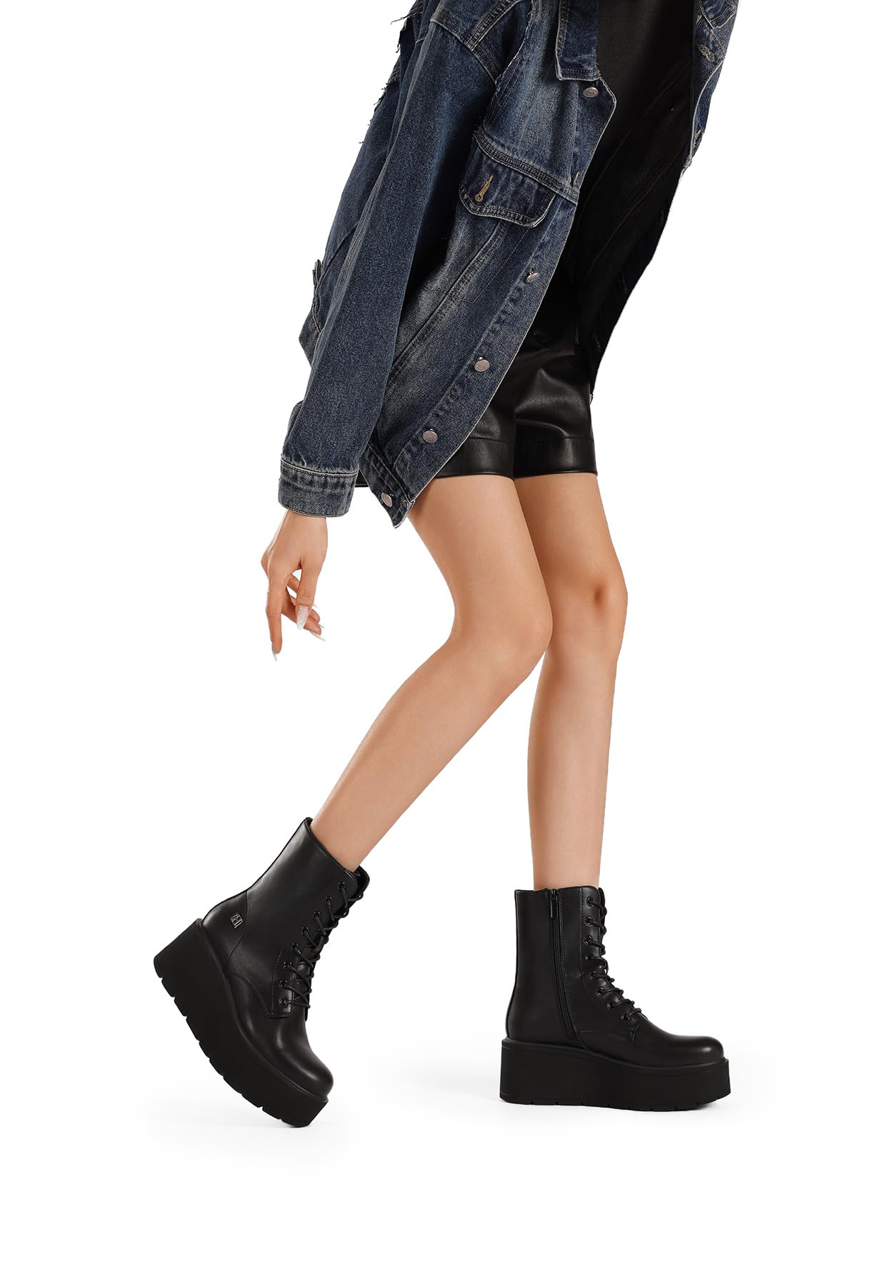 QUEEN HELENA Anfibi Donna Scamosciati Stivaletti Platform X35-92