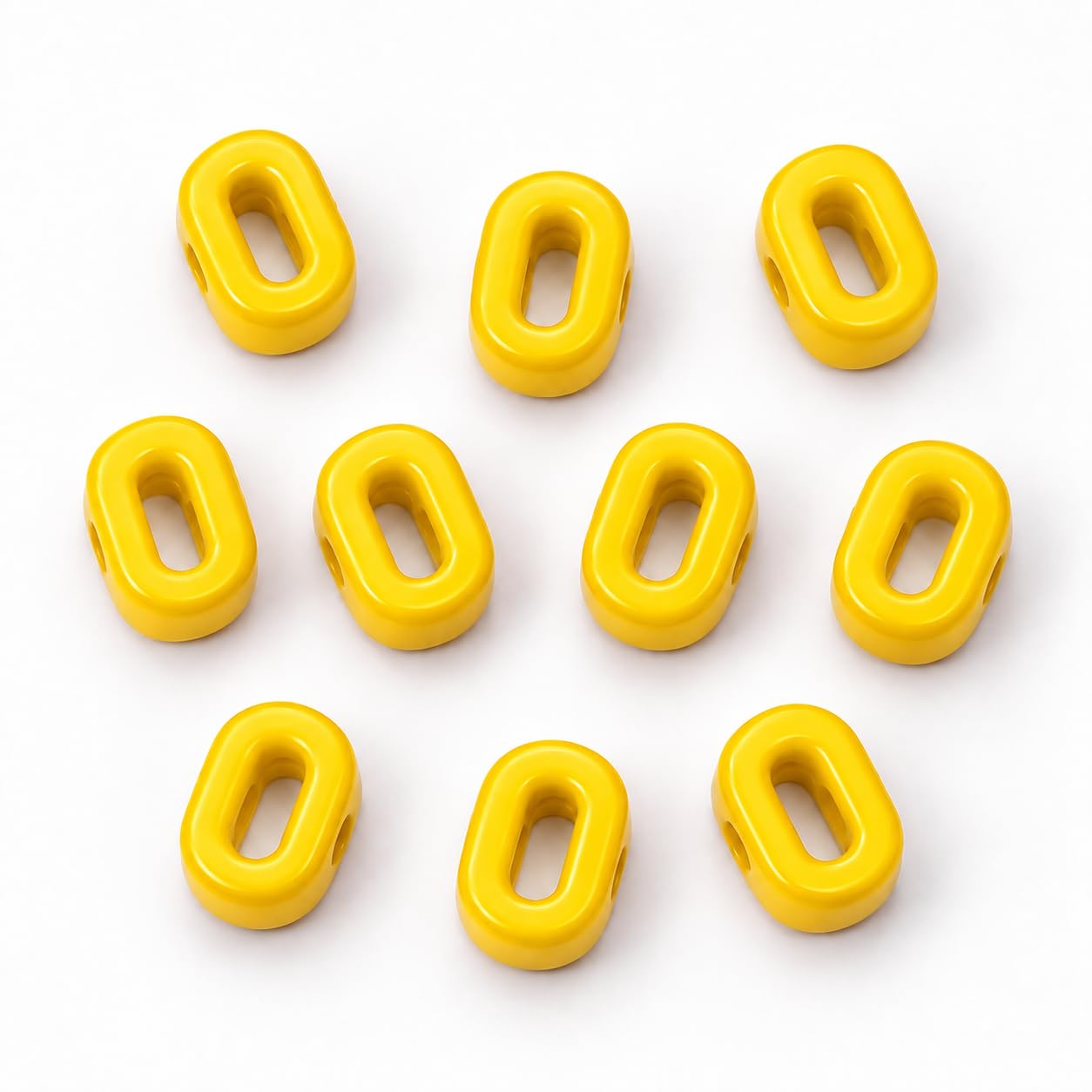 Number Beads, 10pcs Number Beads for Bracelets with 6mm Large Hole, Number Bead for DIY Jewellery Making, Keychains and Paracord Crafts(Yellow, Number 0, 10)