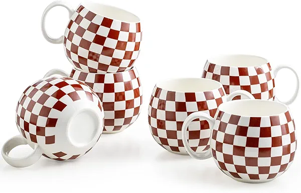 LAUCHUH Coffee Mugs - Large Ceramic Mug Set Coffee Cups with Handle for Tea Latte Cappuccino Milk Cocoa, Dishwasher & Microwave Safe
