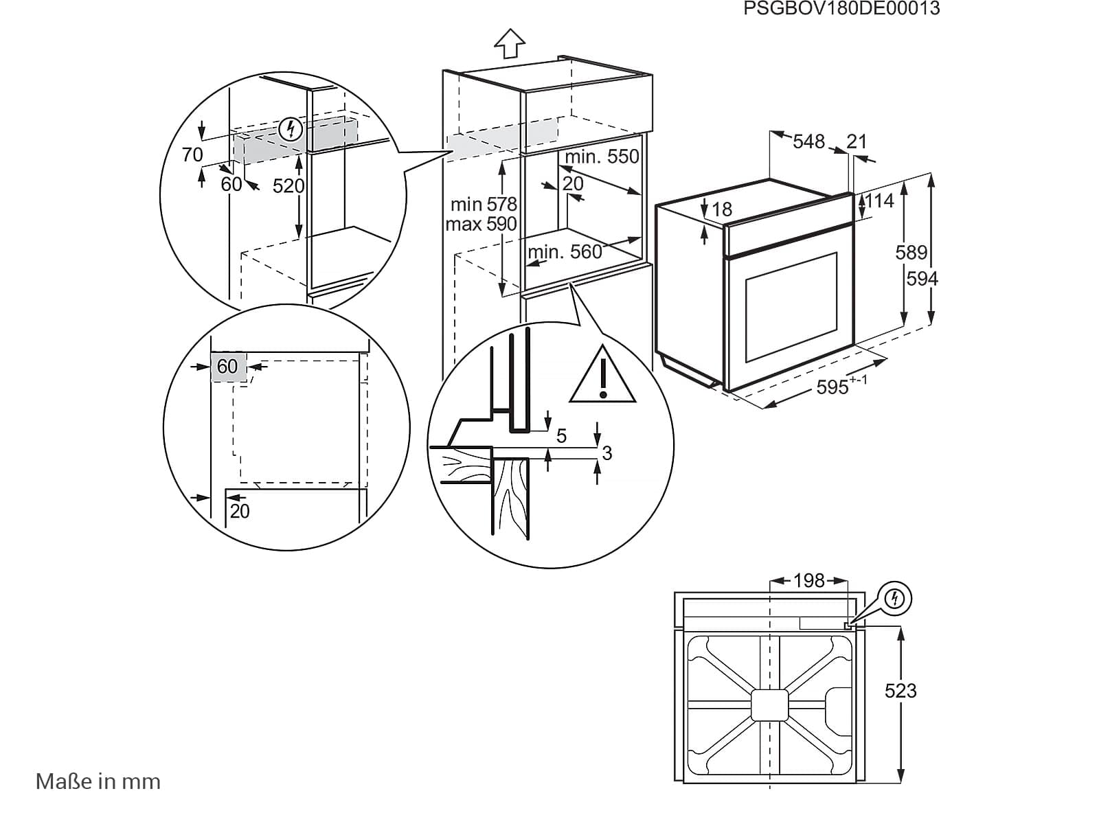 AEG NBU5P40SK SurroundCook® Pyrolyse Backofen Schwarz