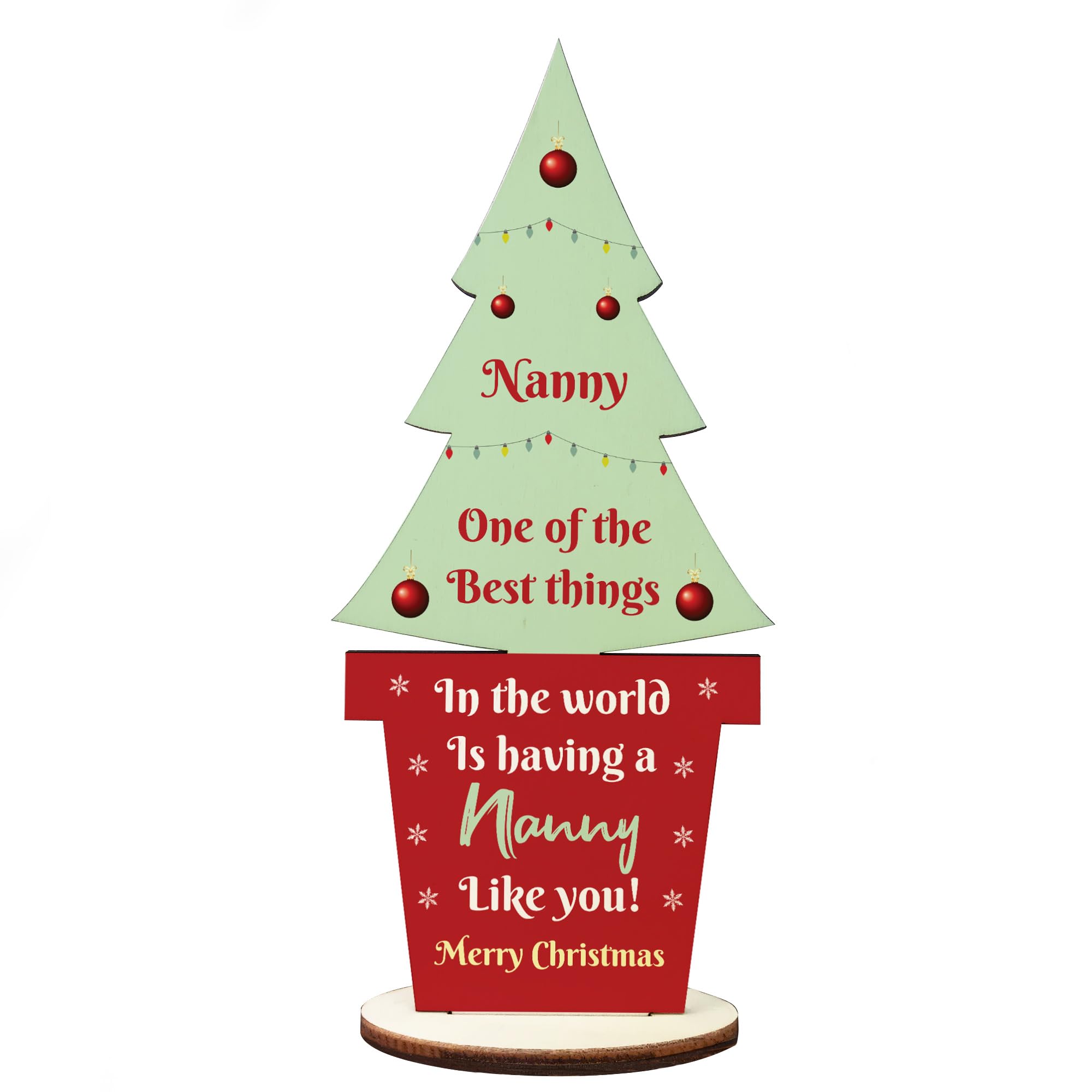 For Nanny Wooden Christmas Tree Thank You Nanny Gift Keepsake
