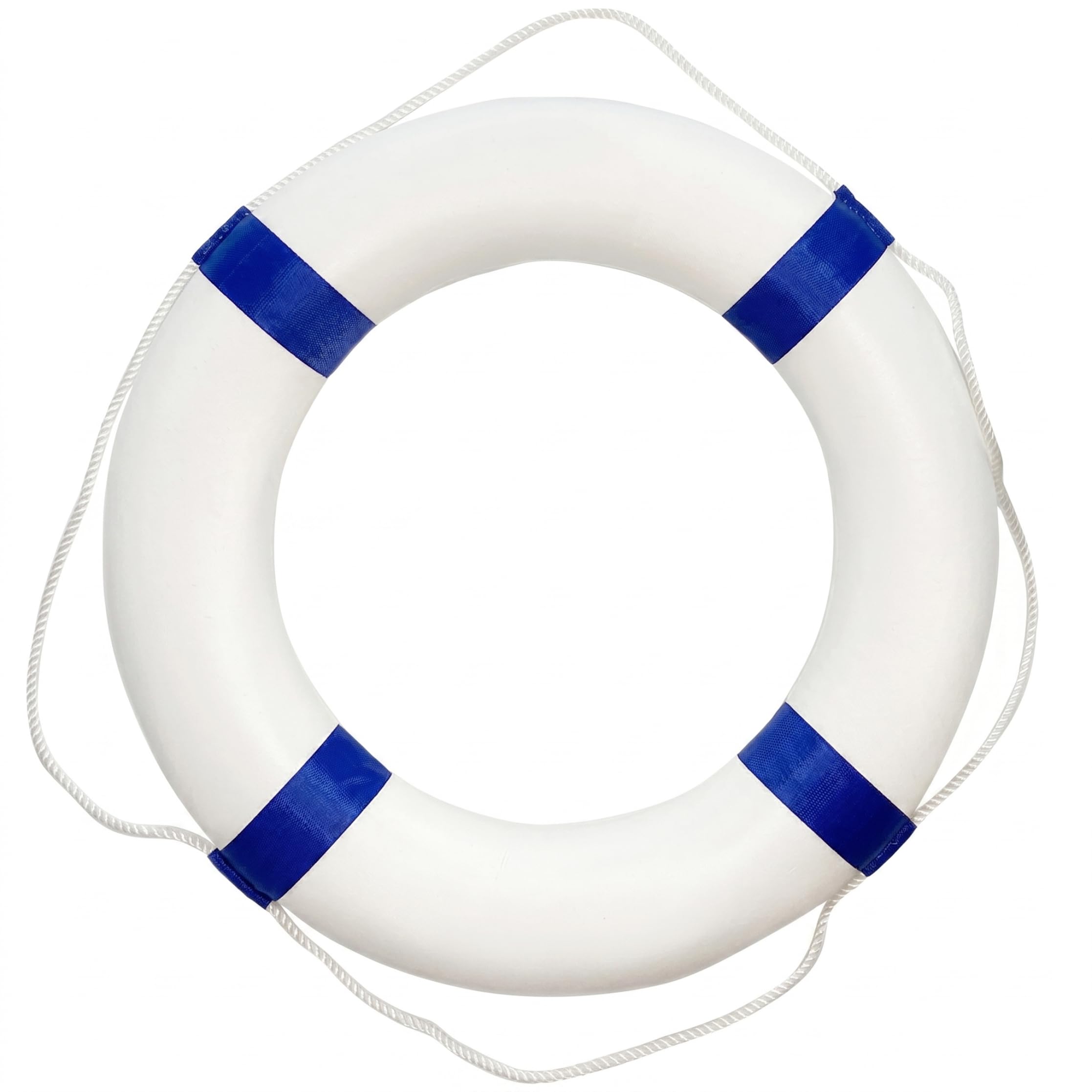 Anillo Salvavidas para Piscina, Anillo Salvavidas de 20 Pulgadas, Seguridad para Piscina sin inflar con lámina Reflectante y Cuerda para decoración de Paredes, Rojo y Blanco