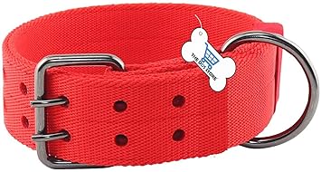 THE DDS STORE Heavy Duty Dog Collar Durable Nylon Thick Dog Collar with Stainless Steel Buckle for Large Dogs ,2