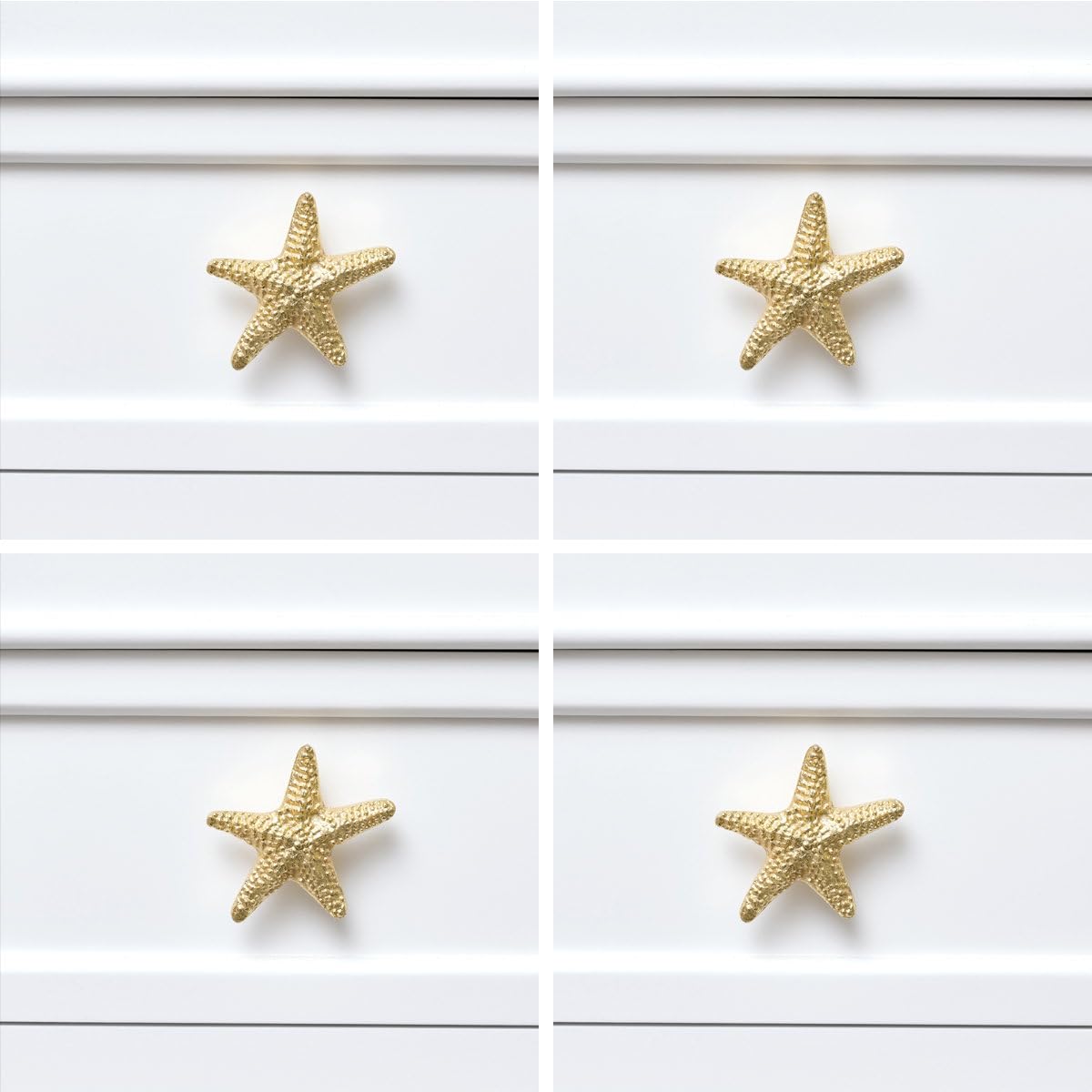 Melody Maison Set of 4 Gold Starfish Drawer Knobs