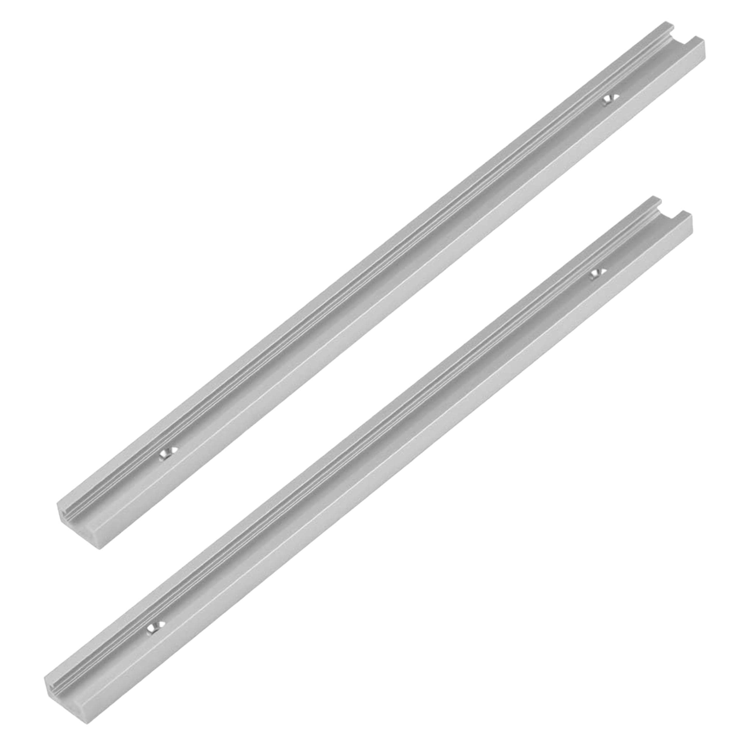 Xcalibur Tooling Silver 2 X 400Mm T-Track T-Slot Mitre Track Jig – Fixture Slot Rail For Table Saw, Router Table & Track Saw – Anodised Woodworking Guide For Precision Cuts & Clamping