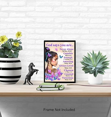 Miniatura 5 de African Americans Wall Art & Decor - God Says You Are - Afro Black Art - Black women Poster - Pink Black Girl Magic - Inspiration Motivation