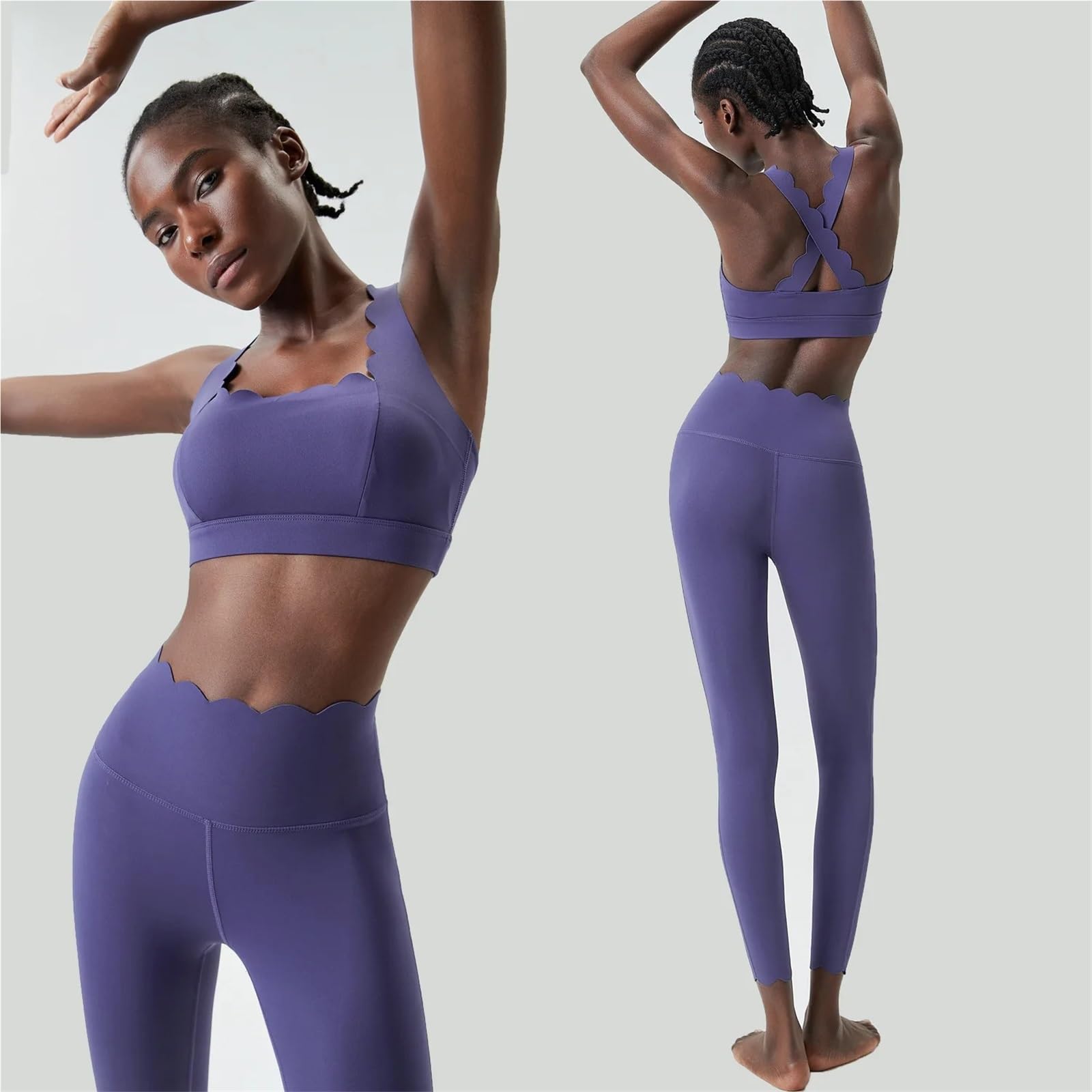 Completo yoga Tuta da palestra Due pezzi Set yoga fitness Super streth Slim Fit Abbigliamento sportivo corsa traspirante per lo sport