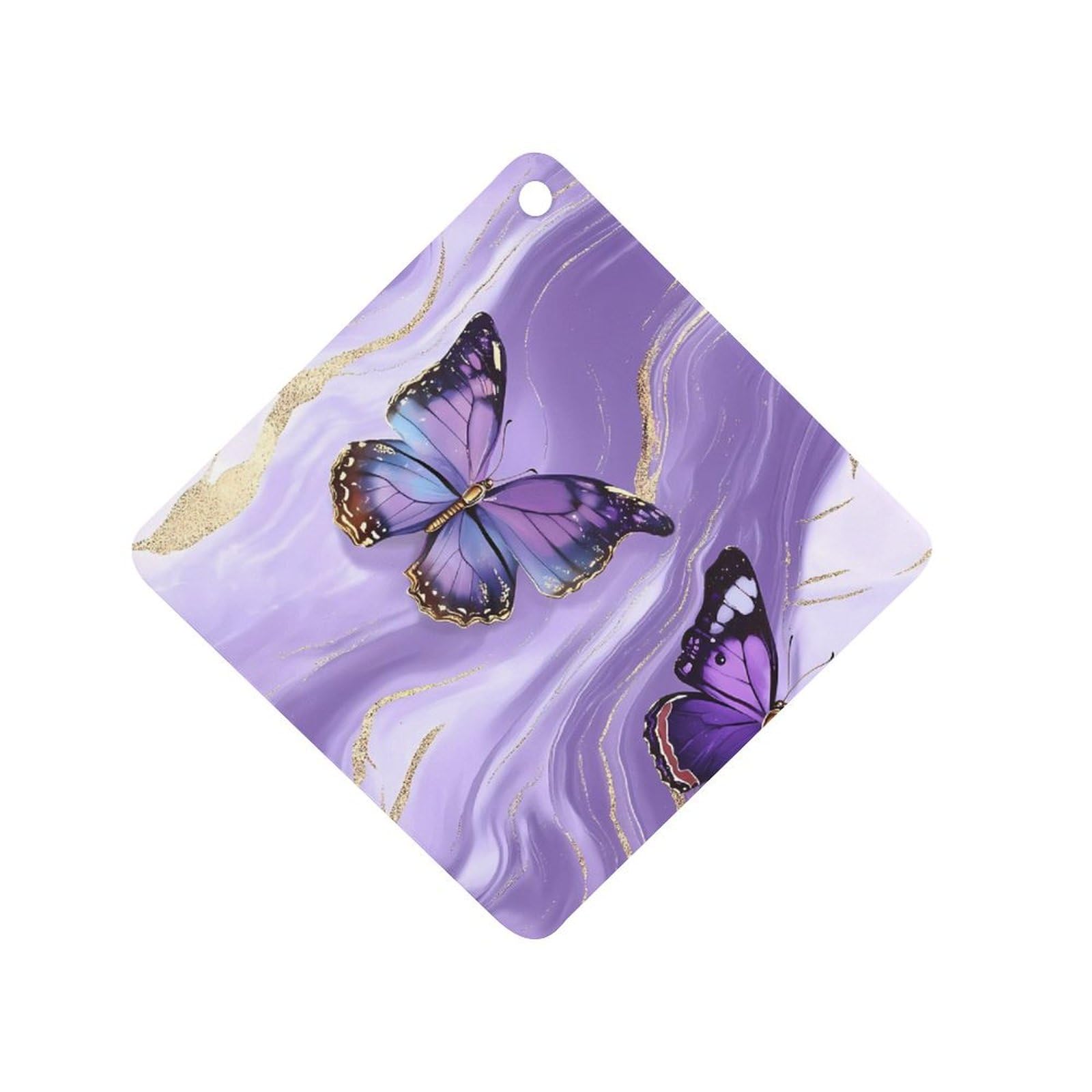 Purple Marble Butterfly Car Air Freshener Hanging Aromatherapy Tablets for Car Accessories Rhombus