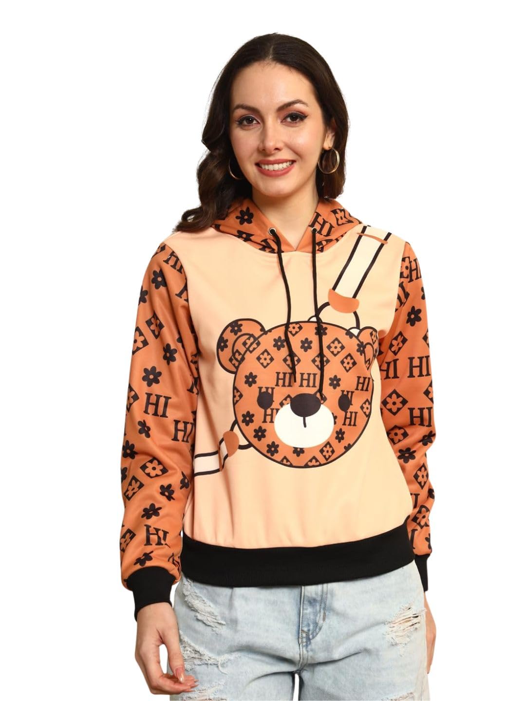 Women's Printed Multicolor Full Sleeve Sweatshirt - Fleece Blend Sweatshirt for Women Soft & Breathable & Comfortable Outfits for Office, Casual, Festive & Party (11800)-image-25