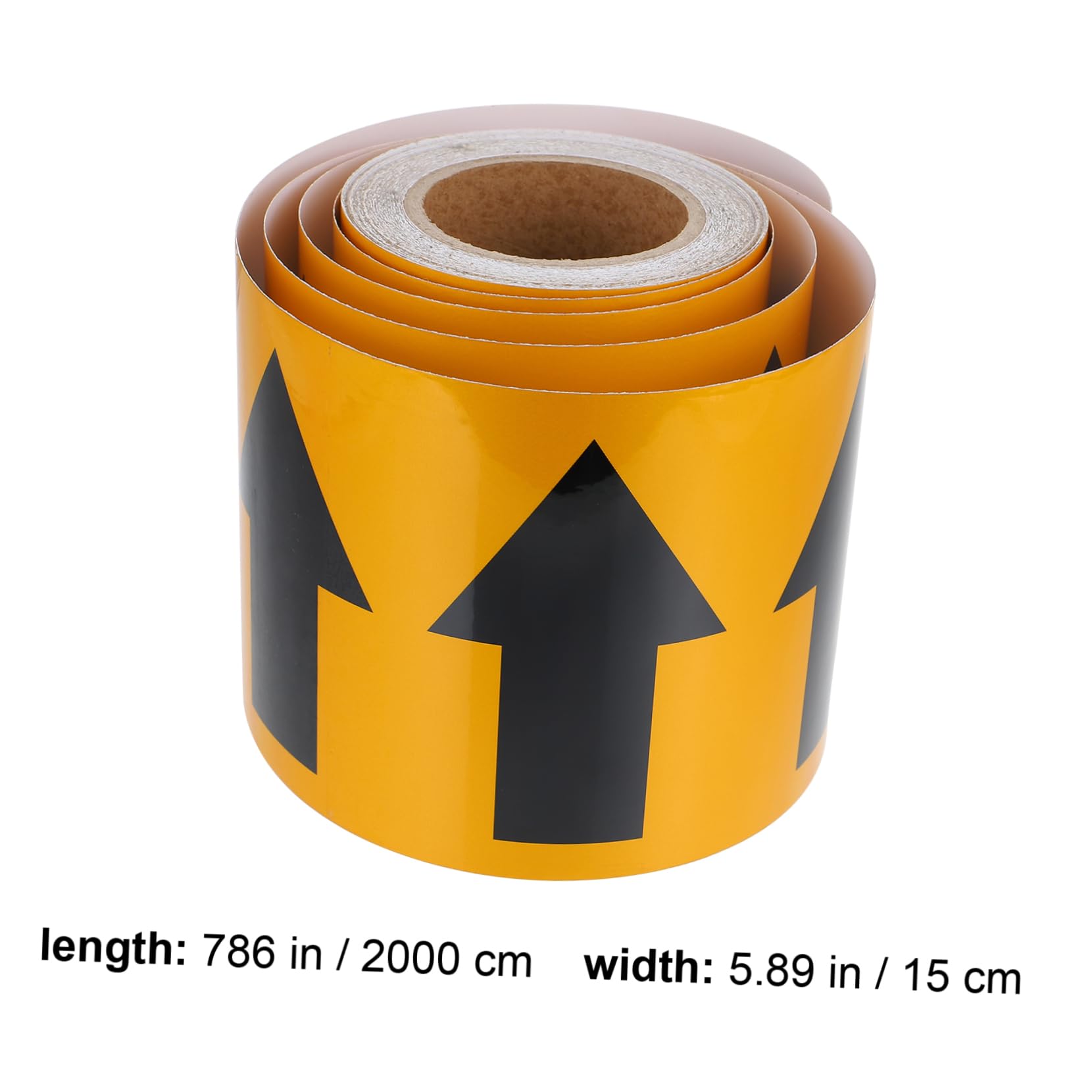 Etiqueta Adhesiva De Flecha Para Marcado De Tuberías Reflectante Metros Fondo Amarillo y Flecha Negra Adhesivo Fuerte y Duradero Para Señalización Direccional Segura Vehículos y Su