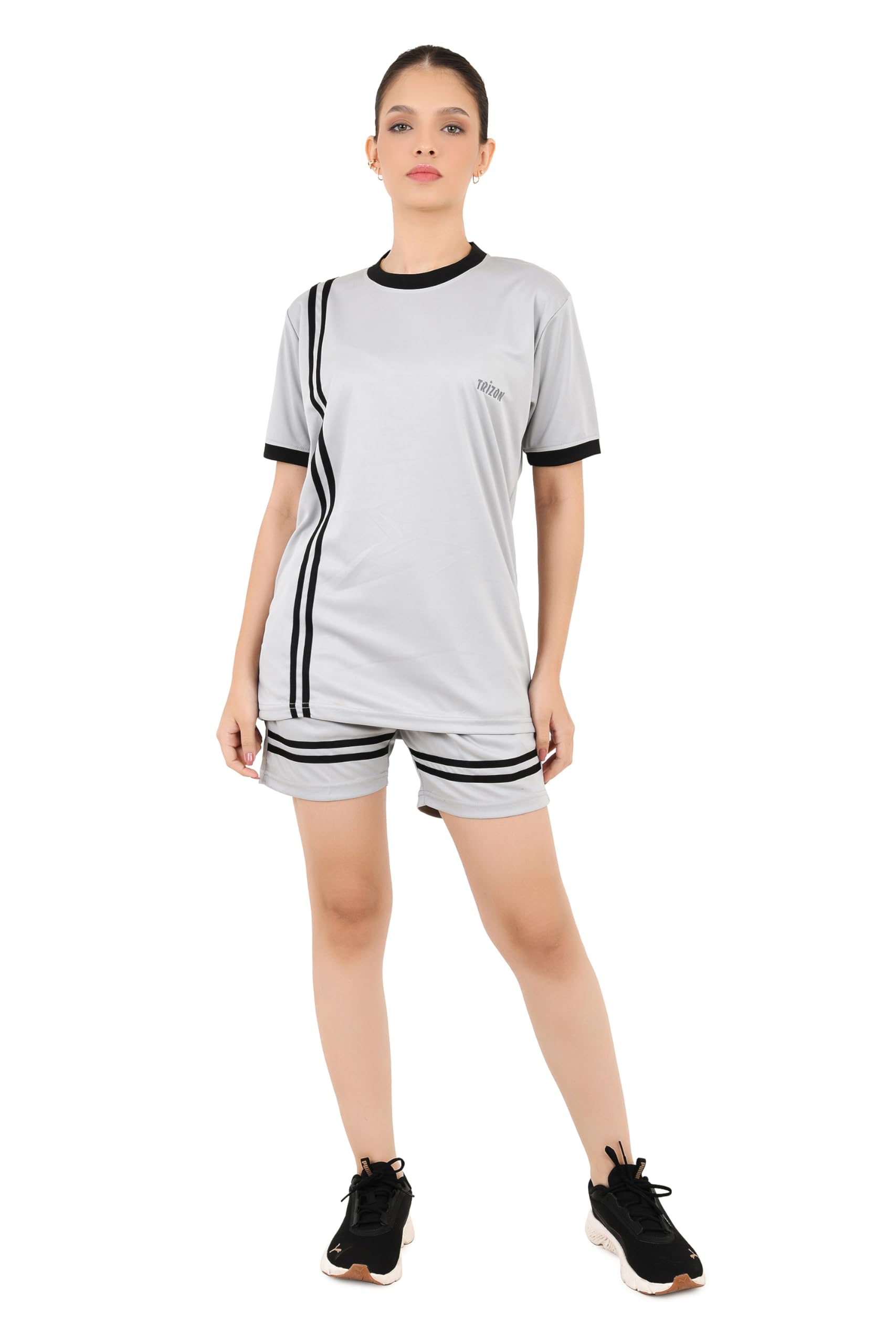 Women's Lycra Plain Top and Shorts Soft & Comfy-image-19