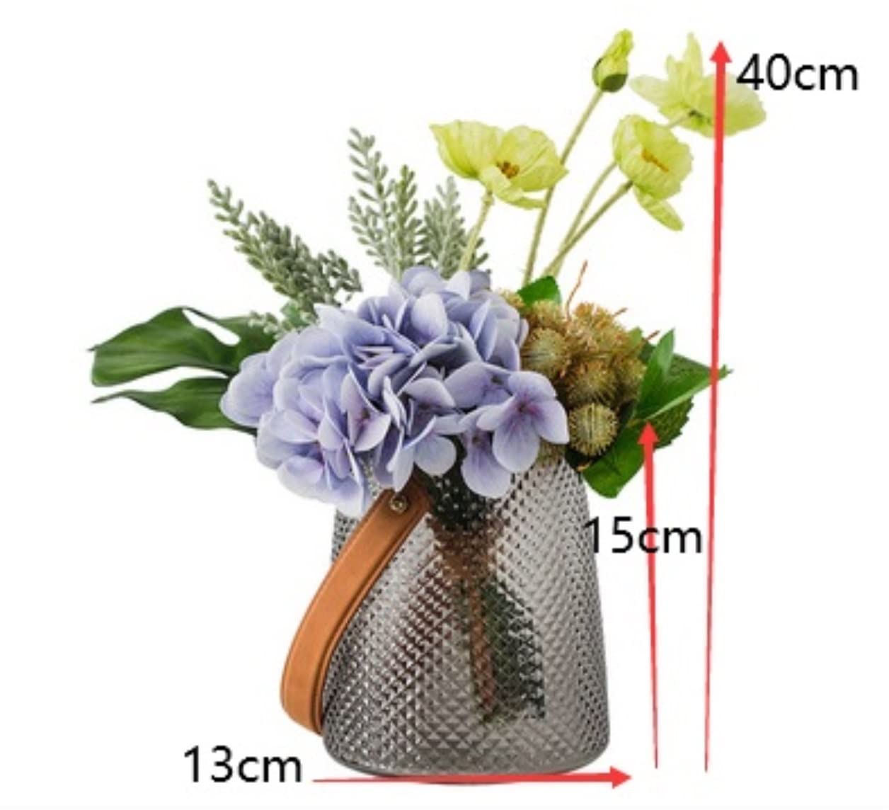 Künstliche Blumen Wunderschön Künstliche Blumen Kunststoff Künstliche Blume Kreative Glasvase Gefälschte Blumen-Set Künstliche Blumen wie Echt (Color : B, Size : As Shown)