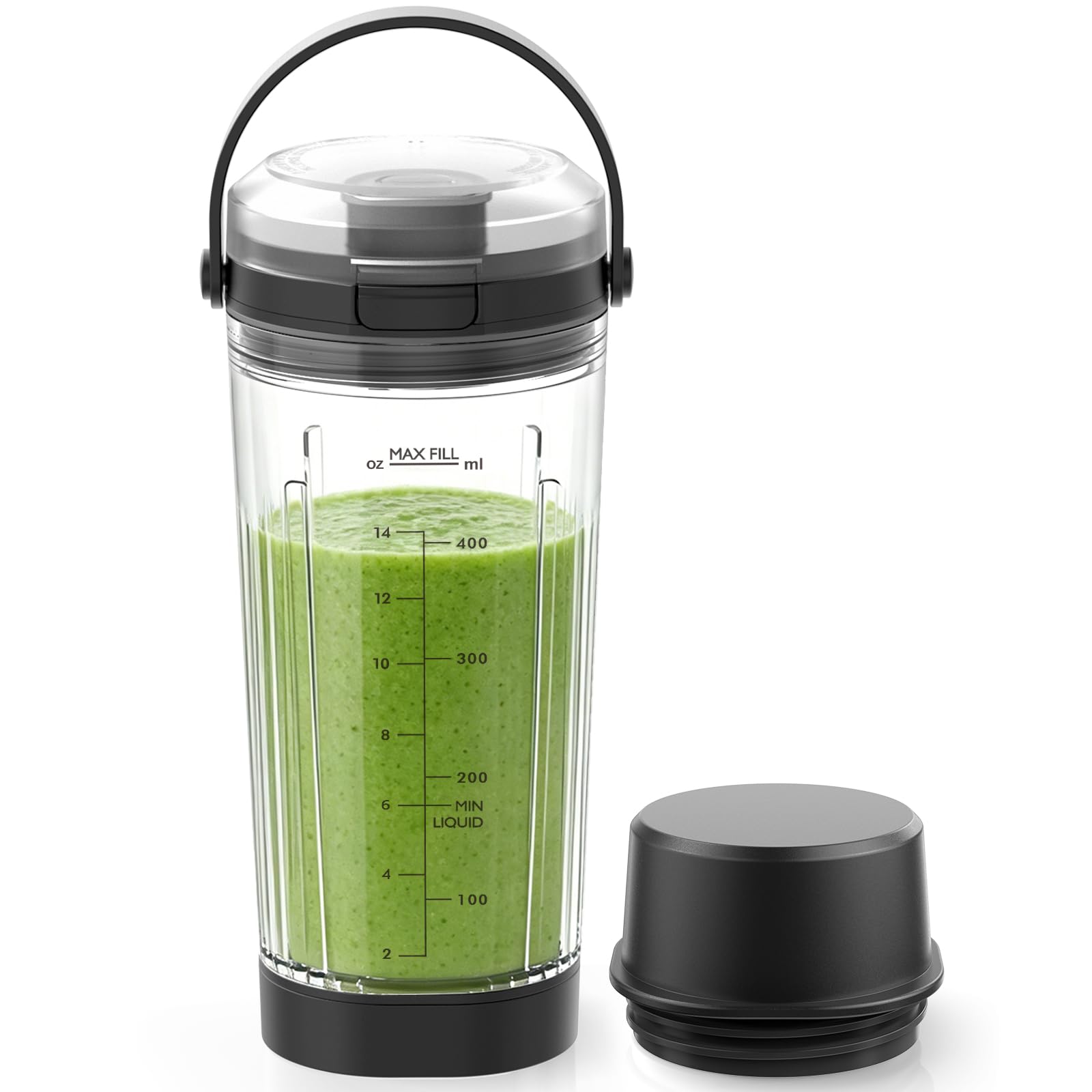 18 oz Vessel Cup Compatible with Ninja Blast Portable Blender (Black)