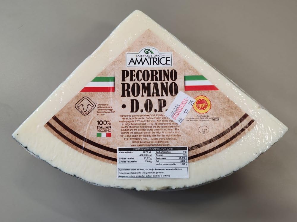 PECORINO ROMANO DOP Caseificio Storico Amatrice - 1 Kg. -Fromage de Brebis Assaisonné