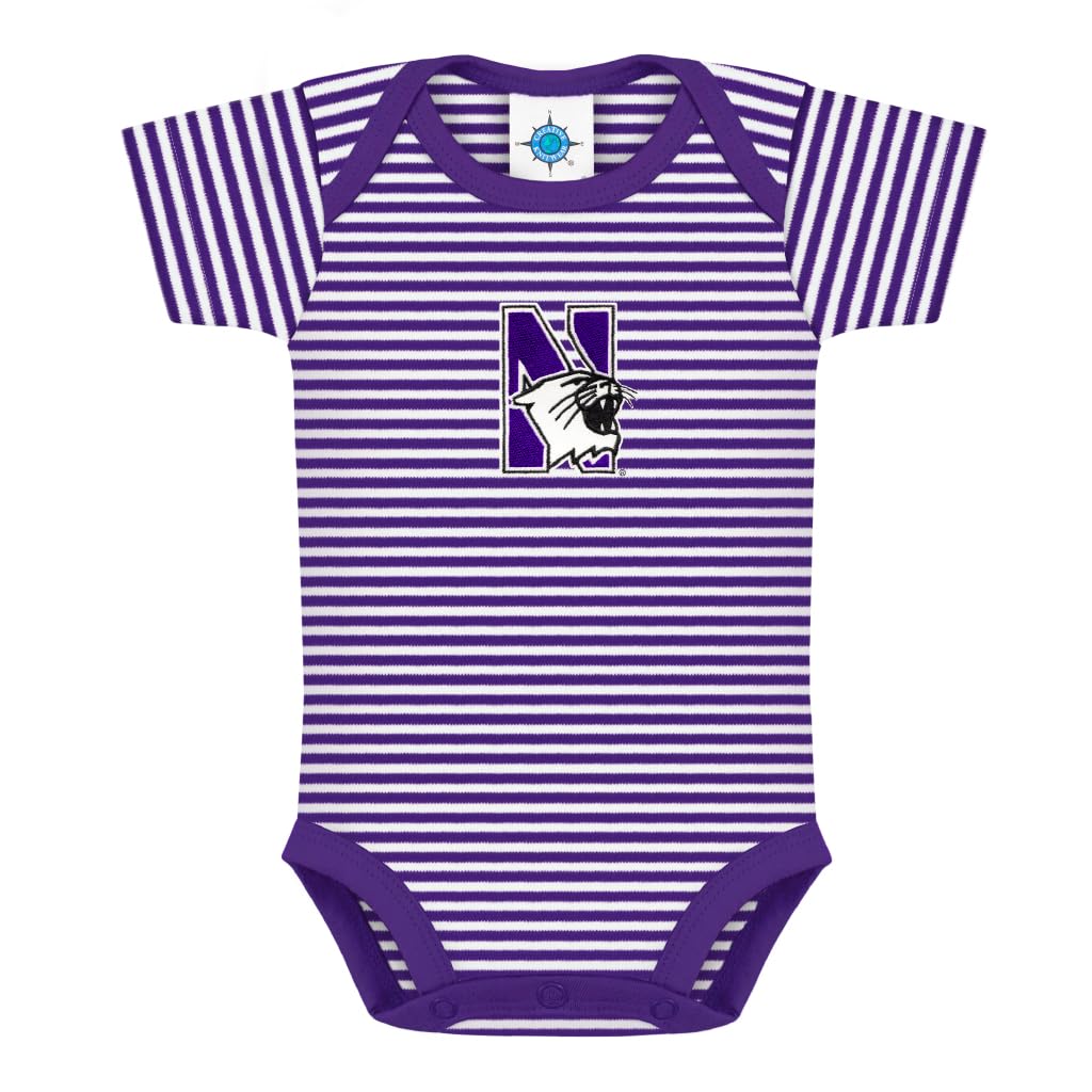Northwestern University Wildcats Striped Newborn Baby Bodysuit