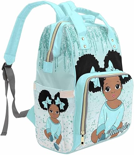 Miniatura 10 de M YESCUSTOM Bolsa de pañales personalizada con nombre para mamá, mujer, esposa, mochila personalizada, Color-01, Mochilas Daypack
