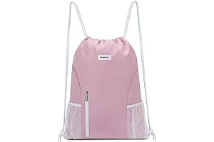 WANDF Teen Girl Drawstring Backpack Best for Sports Gym with Mesh Pockets...