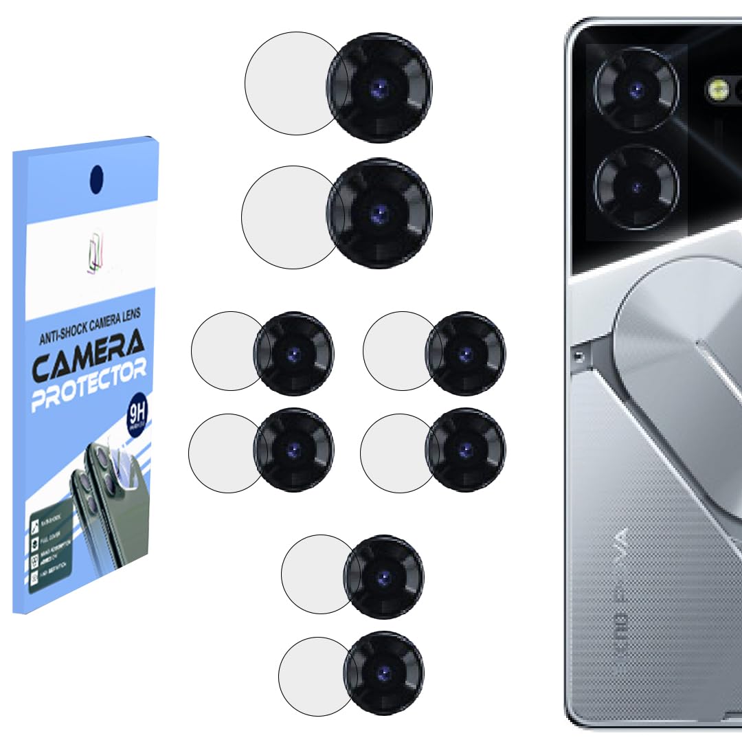 DVANK™ (Pack of 4 Camera Guard Camera Lens Protector Compatible For TECNO POVA 5 PRO 5G || Unbreakable Polycarbonate Material with Easy Installation Kit